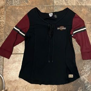 Harley Davidson SZ XL 3/4 sleeve vintage look shirt.. very nice!!